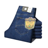 Herren Business Slim Fit Stretch Jeans | Klassische gerade Baumwoll-Denim-Hose