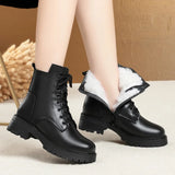 Women’s Genuine Leather Snow Boots – Warm Real Wool Lined Winter Boots