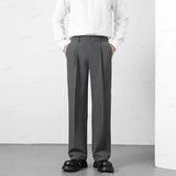 Men’s Autumn Casual Business Pants – Korean Style Elastic Waist Trousers