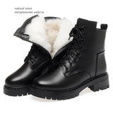 Women’s Genuine Leather Snow Boots – Warm Real Wool Lined Winter Boots