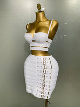 High-Quality Women's Sexy Bandage Set – Fashion Crop Top & Pencil Skirt 2 Piece