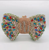 Die Sirenen-Glanz Bogen-Clutch Luxuriöse Abendtasche mit Diamant-Einlagen