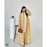 The "Royal Archive" Vintage Print Abaya | Open-Front Cardigan & Dubai Luxury Robe