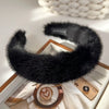 Furry Wide Hair Band and Temperament Elegant Hair Hoop