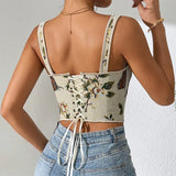 The "Versailles" Retro Floral Corset | French Style Double Strap Bra Top
