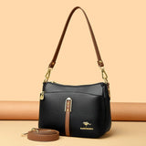 Designer-Schultertasche aus weichem Premium-Leder mit drei Fächern