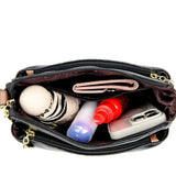 Designer-Schultertasche aus weichem Premium-Leder mit drei Fächern