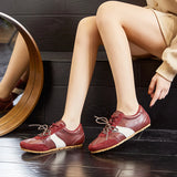 Women’s Genuine Leather German Training Shoes – Retro "Forrest Gump" Sneakers
