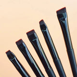 3-teiliges ultradünnes Augenbrauen- und Eyeliner-Pinselset | Superfeiner angewinkelter Brauenkontur-Pinsel