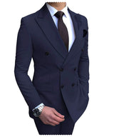Herren Zweiteiliger Zweireiher-Anzug – Slim Fit Sakko mit fallendem Revers, legerer Smoking