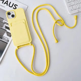 Crossbody Lanyard Card Holder Case for iPhone 17 Air 16 15 14 13 12 Pro Max