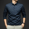 Herren Langarm-Polohemd – Business Casual Slim Fit Karo T-Shirt