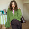 Women’s Ribbed Patchwork Knit Cardigan – Loose Long Sleeve Solid Sweater Coat