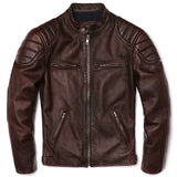 Herren Motorradjacke aus echtem Leder – Vintage Bikerjacke aus natürlichem Rindsleder