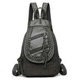 Hochwertiger kleiner Rucksack aus weichem Leder | Damen-Umhängetasche mit mehreren Fächern