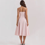 Women's Elegant Spaghetti Strap Midi Dress
