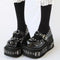 Women’s Kawaii Lolita Platform Mary Janes Cute Rivet Buckle School Shoes