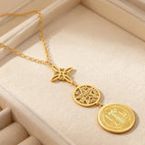 Triple Protection Necklace for Women & Men | Stainless Steel Witch Knot, Pentagram & Tetragrammaton Pendant