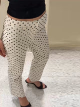 Elegante Damen-Hose mit Tupfenmuster – Schmale Passform, gerades Bein