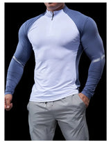 Men’s Half-Zip Performance Polo | Long-Sleeve Quick-Drying Fitness Tights Shirt