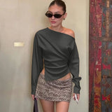 Elegant Strapless Pleated Top – Sexy Slim Fit Long Sleeve Pullover