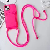 Crossbody Lanyard Card Holder Case for iPhone 17 Air 16 15 14 13 12 Pro Max
