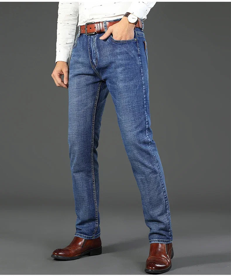 Men’s Classic Straight Regular Denim Stretch Jeans