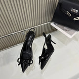 Sommer Damen Sandalen mit hohen Absätzen – Modische flache Schuhe mit Schmetterlingsknoten, Elegante Hochzeitspartyschuhe mit Absätzen