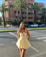 Elegantes Party-Minikleid für Damen – Sexy ärmelloses A-Linien-Sommerkleid mit niedriger Taille