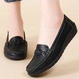 Damen Mokassins aus weichem Leder – Leichte, flexible, lässige Slipper mit flachem Absatz