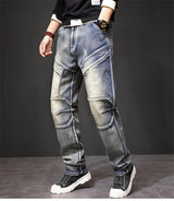Men's Retro Punk Street Jeans | Fashion Distressed Denim Trousers