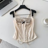 Das "Summer Muse" Spitzen-Rüschen-Camisole | Hot Girl Ästhetik Korsett-Oberteil