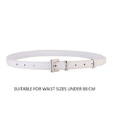 Luxury Genuine Cowskin Leather Waistband with Elegant Silver Metal Buckle