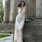 Women’s Summer V-Neck Lace Dress – Elegant See-Through Patchwork Party Dress
