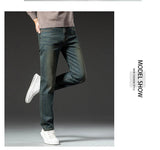 Men's Premium Vintage Jeans | New High-End Elastic Business Casual Denim