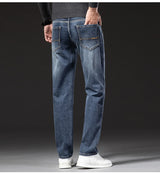 Herren Business Loose Straight Jeans | Fashion Stretch Denim Marken Hosen