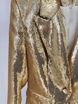 Women's Dazzling Sequined Suit Set – Slim Fit 2-Piece Party Suit – Sparkly Evening Blazer & Pants