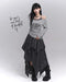Acubi Fashion Plaid Asymmetrical Skirt | Women’s Alt Goth Elastic Waist Maxi