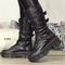 Women’s Gothic PU Leather Platform Mid-Calf Boots