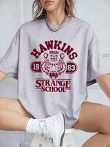The Hawkins 1983 Essential Tee: Oversized Vintage Print Cotton T-Shirt