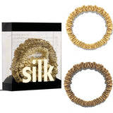 The "Silk-Thread" Slim Set: Premium 100% Mulberry Silk Skinny Scrunchies