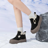 Damen Stiefel aus echtem Leder – Winter-Stiefeletten mit Fleece-Futter