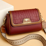 Stone Pattern PU Leather Shoulder Bag | Fashion Mother's Crossbody Bag
