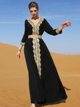 Das Spitzenkleid „Lumiere“ – Signature Dubai Arab Abaya – Bestickter Kaftan aus Spitze (Boutique)