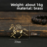 Vintage Horse Good Luck Keychain with Red Silk Knot | Wealth & Prosperity Pendant for Bags