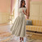Women's French Style Backless Midi Dress