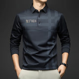 Men's Long Sleeve Plaid Polo Shirt – Spring Autumn Casual Golf Top