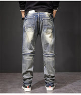 Men's Retro Punk Street Jeans | Fashion Distressed Denim Trousers