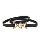 Luxury Women’s Skinny Leather Belt – Classic Solid Color Thin Waist Belt for Dresses