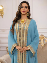 Muslimisches Open Cardigan Set mit Innenkleid 2-teilig